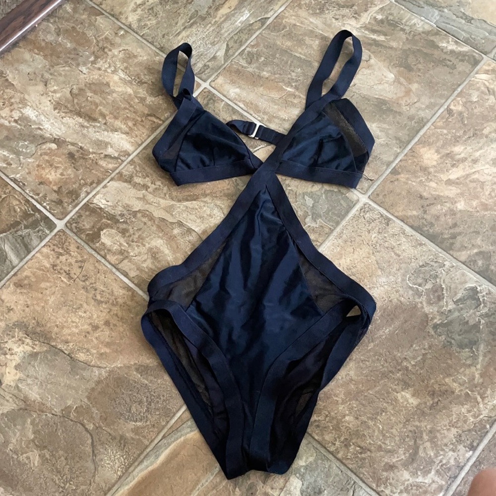 Black one piece bikini